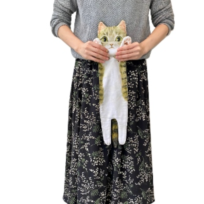 [台灣現貨]貓控必備 日系逼真可愛整隻貓咪擦手巾 毛巾吸水巾洗臉擦手造型小毛巾 布偶貓豹貓豹紋貓藍貓橘貓 貓奴 襪子-細節圖3