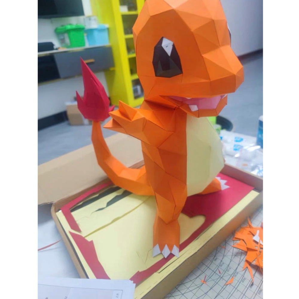 [現貨]⚡👩‍🚒寶可夢 3D紙模型擺件 DIY手工裝飾 神奇寶貝 3D紙模擺件 簡易版紙模型 皮卡丘妙蛙種子伊布小火龍-細節圖6