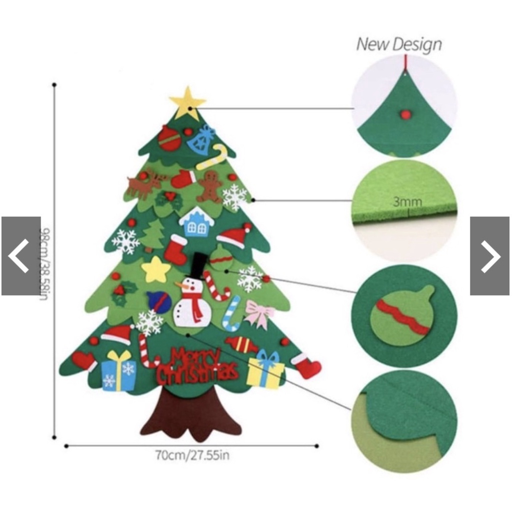 [現貨速發][送燈]毛氈聖誕樹 聖誕禮物 聖誕節 DIY聖誕樹 布裝飾聖誕樹 不織布聖誕樹 聖誕樹毛氈 聖誕節 聖誕裝飾-細節圖6