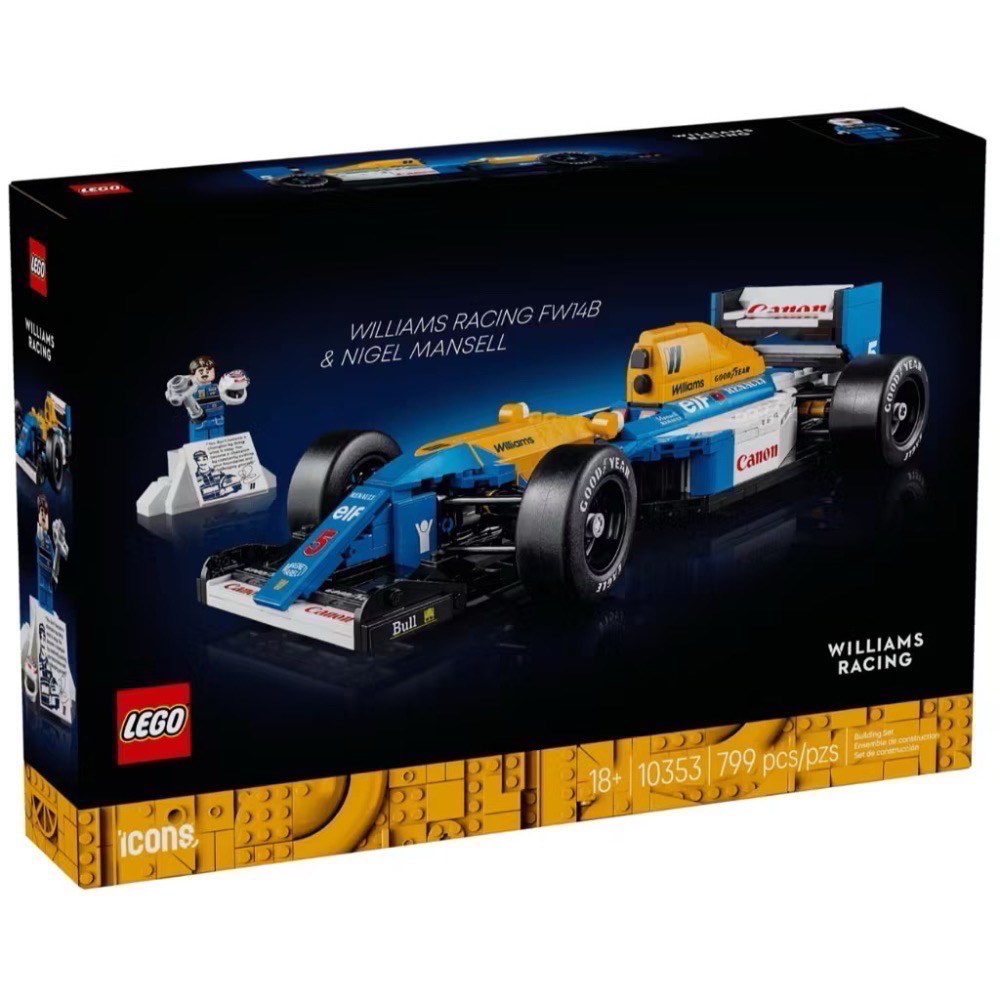 《蘇大樂高》LEGO 10353 威廉斯車隊 FW14B 賽車和奈傑爾·曼塞爾 Williams(全新)-細節圖2