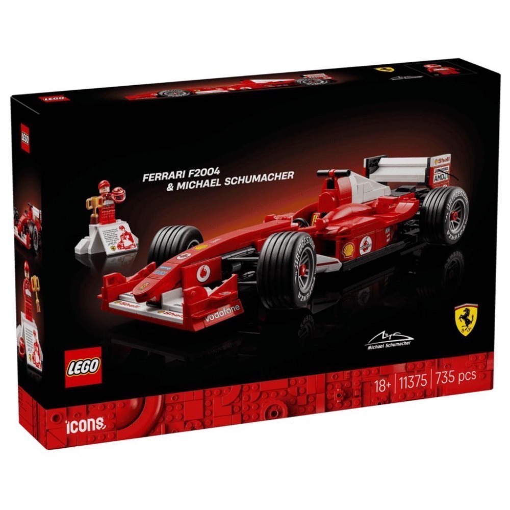 《蘇大樂高》LEGO 11375 法拉利 F2004 麥可·舒馬克 Schumacher（全新）-細節圖2
