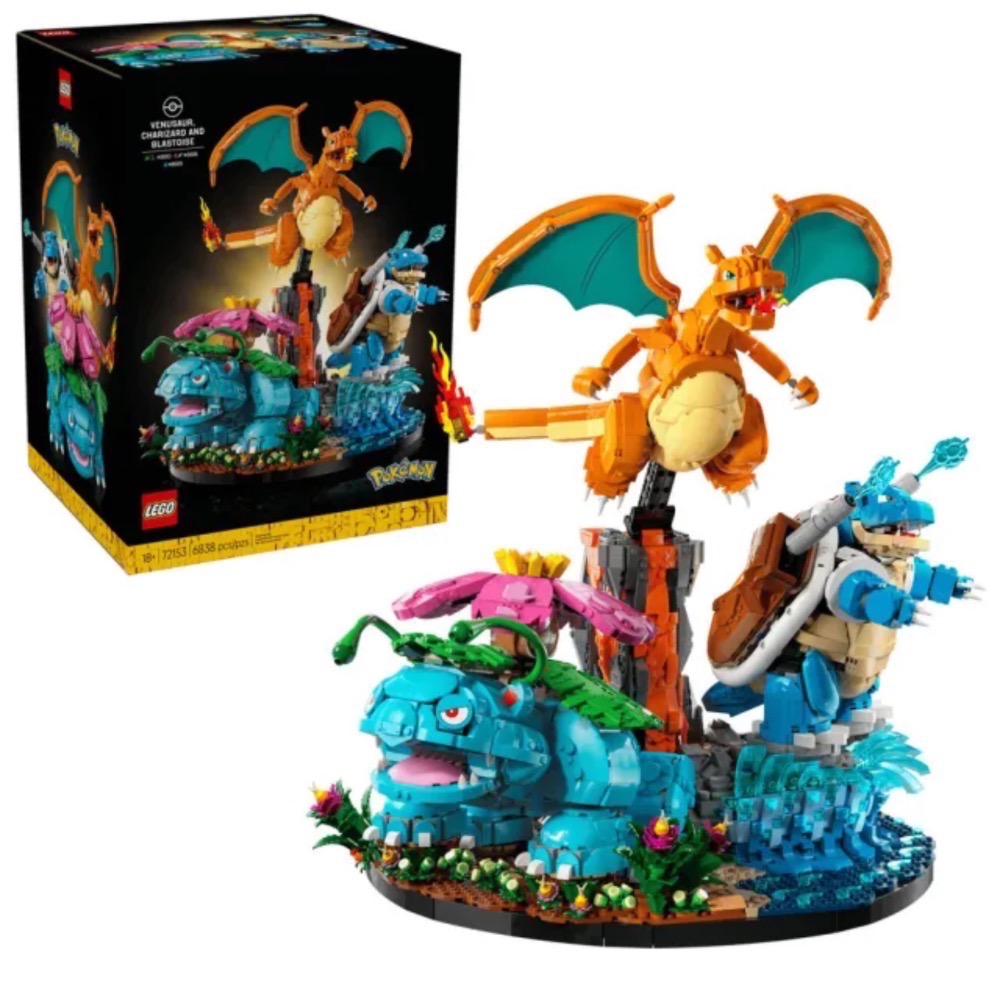 《蘇大樂高》LEGO 72153 寶可夢 Pokemon 神奇寶貝 - 御三家 妙蛙花、噴火龍和水箭龜（全新）-細節圖3