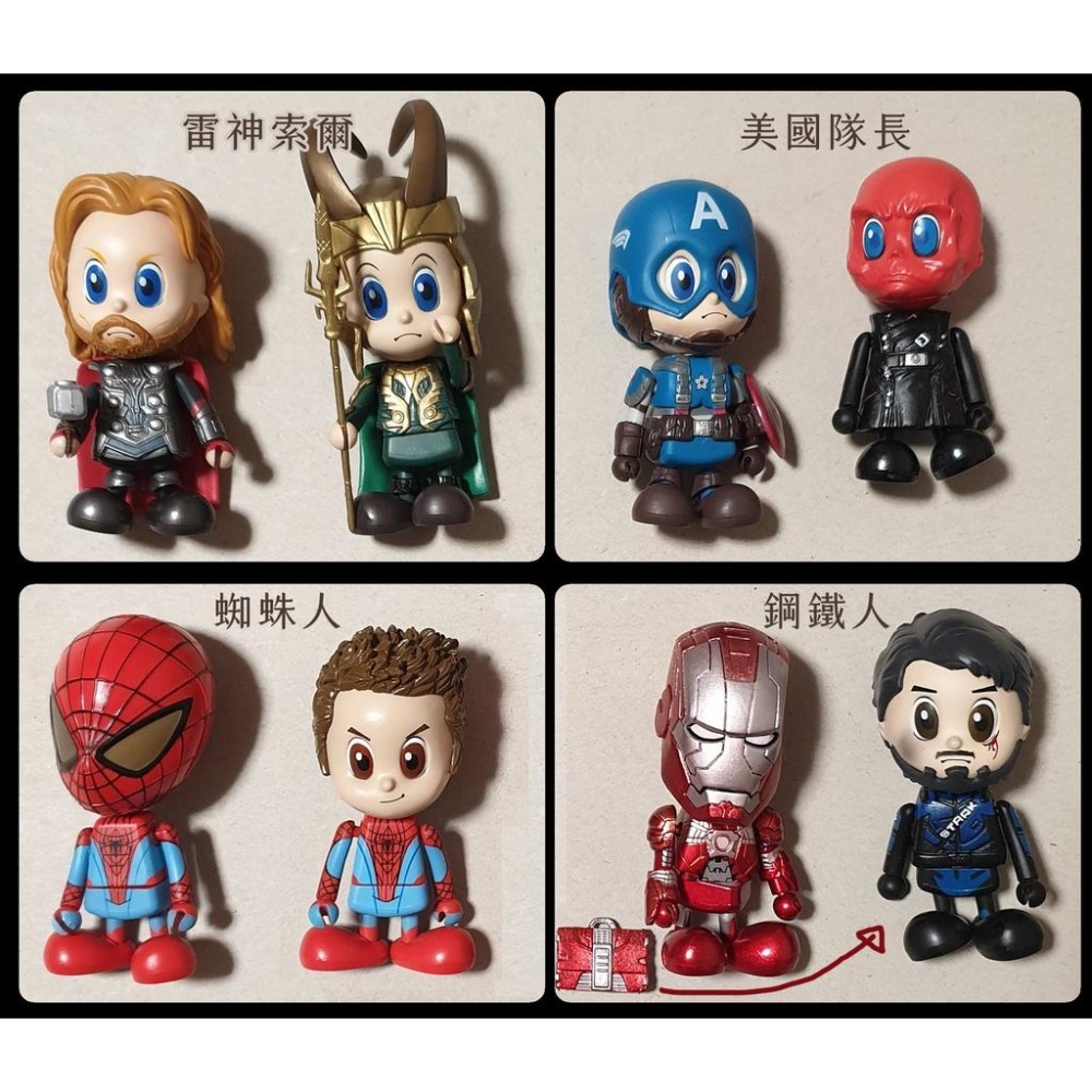 【整圖售】正版HOT TOYS MARVEL 復仇者聯盟 雷神索爾/鋼鐵人/美國隊長/蜘蛛人 拆擺公仔-細節圖2