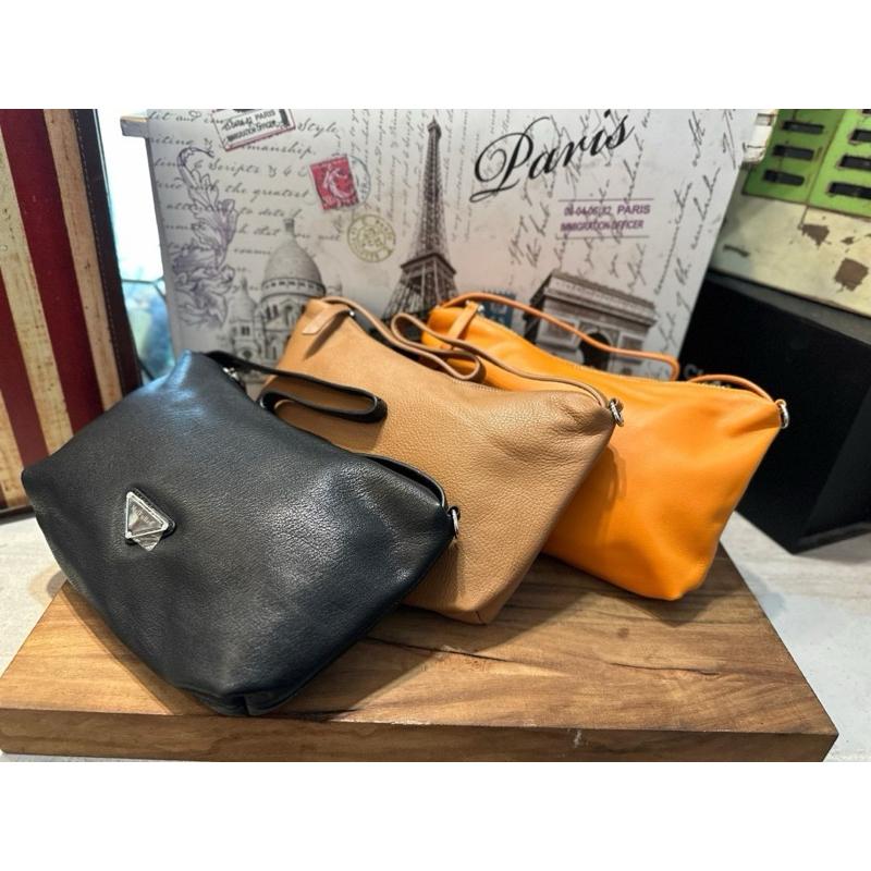 🔥 現貨【🇰🇷 Tanned】| 韓國 拉鍊牛皮手提斜背小側背包👜正韓 真皮系列 牛皮皮革 化妝品 東大門連線-細節圖2
