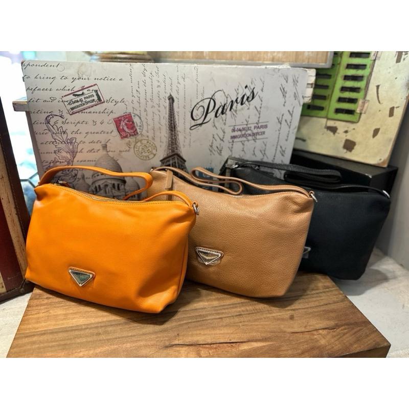 🔥 現貨【🇰🇷 Tanned】| 韓國 拉鍊牛皮手提斜背小側背包👜正韓 真皮系列 牛皮皮革 化妝品 東大門連線-細節圖3