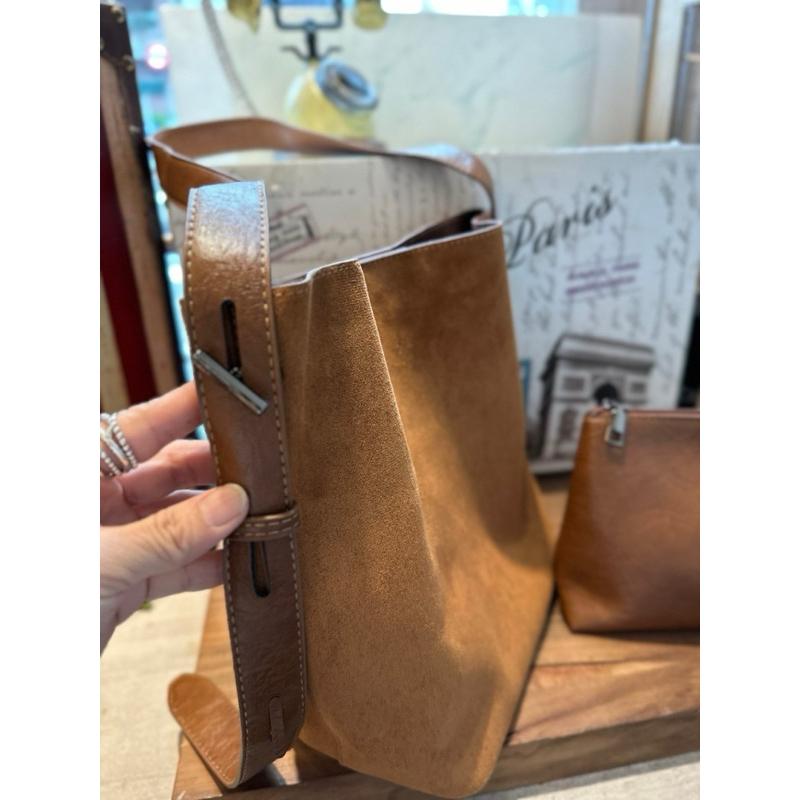 🔥 現貨【🇰🇷 Tanned】| 韓國 最新材質絨面水桶側背包👜正韓 流行包 水桶包-細節圖7