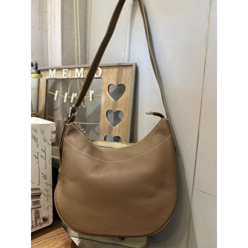 🔥 現貨【🇰🇷 Tanned】|韓國彎月斜背包👜正韓 真皮系列 牛皮皮革 化妝包 水餃包 上班包-細節圖5