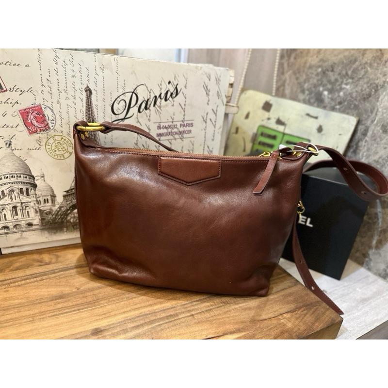 🔥 現貨【🇰🇷 Tanned】|韓國 復古植鞣牛皮水餃後雙夾層斜側背包👜正韓 真皮系列 牛皮皮革 高品質包 筆電包-細節圖4