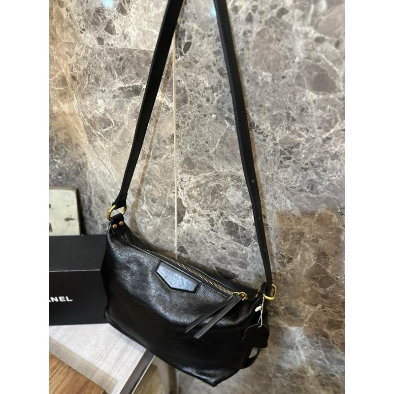 🔥 現貨【🇰🇷 Tanned】|韓國 復古植鞣牛皮水餃後雙夾層斜側背包👜正韓 真皮系列 牛皮皮革 高品質包 筆電包-細節圖9