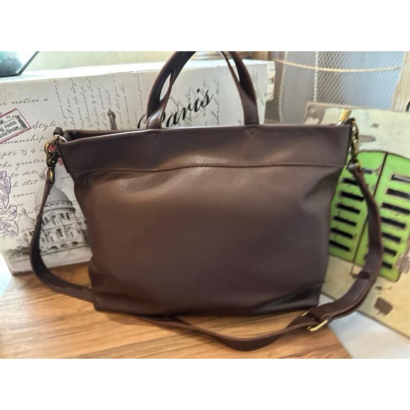 🔥 現貨【🇰🇷 Tanned】|韓國 2Story復古植鞣牛皮手提包👜正韓 真皮系列 牛皮皮革 長夾包 公事包-細節圖2