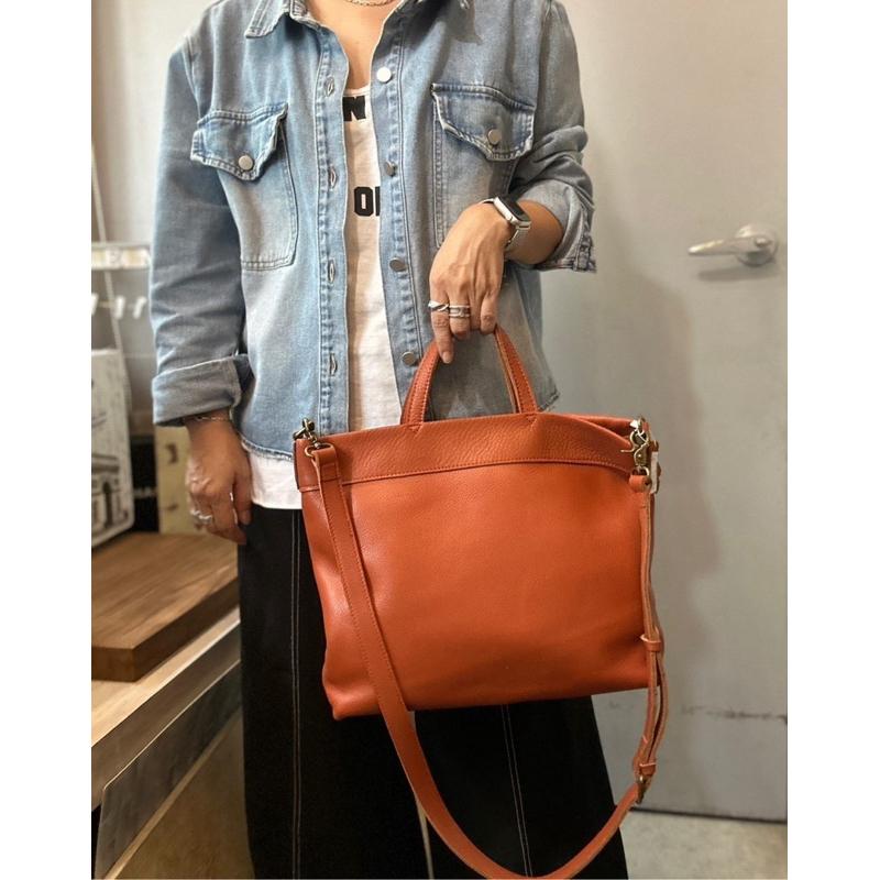 🔥 現貨【🇰🇷 Tanned】|韓國 2Story復古植鞣牛皮手提包👜正韓 真皮系列 牛皮皮革 長夾包 公事包-細節圖6