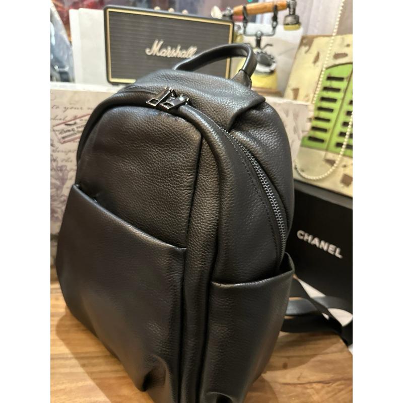 🔥 現貨【🇰🇷 Tanned】|韓國 牛皮前拉鍊後背包💼正韓 真皮系列 牛皮皮革 後背包 學生包 交換禮物-細節圖2