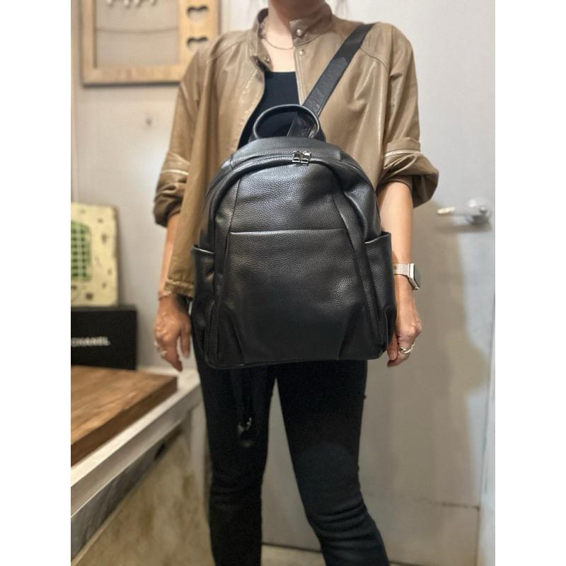 🔥 現貨【🇰🇷 Tanned】|韓國 牛皮前拉鍊後背包💼正韓 真皮系列 牛皮皮革 後背包 學生包 交換禮物-細節圖4