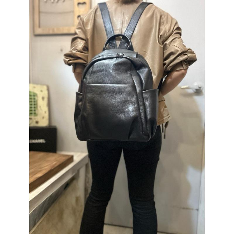 🔥 現貨【🇰🇷 Tanned】|韓國 牛皮前拉鍊後背包💼正韓 真皮系列 牛皮皮革 後背包 學生包 交換禮物-細節圖7