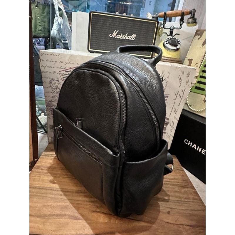 🔥 現貨【🇰🇷 Tanned】|韓國 牛皮前拉鍊後背包💼正韓 真皮系列 牛皮皮革 電腦包 公事包 出差包-細節圖2