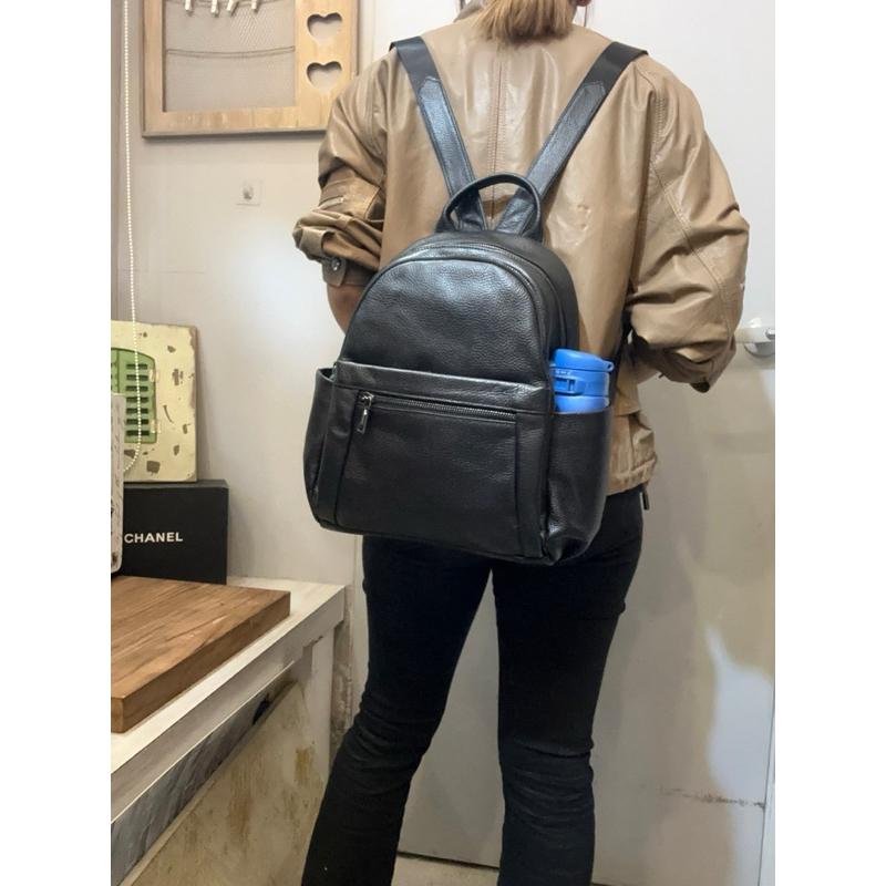 🔥 現貨【🇰🇷 Tanned】|韓國 牛皮前拉鍊後背包💼正韓 真皮系列 牛皮皮革 電腦包 公事包 出差包-細節圖3