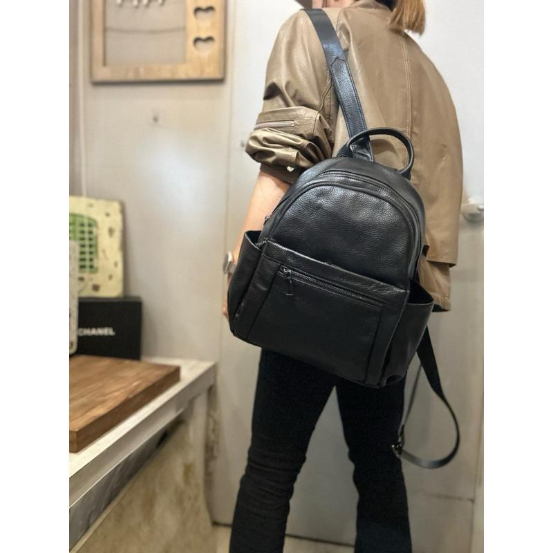 🔥 現貨【🇰🇷 Tanned】|韓國 牛皮前拉鍊後背包💼正韓 真皮系列 牛皮皮革 電腦包 公事包 出差包-細節圖4