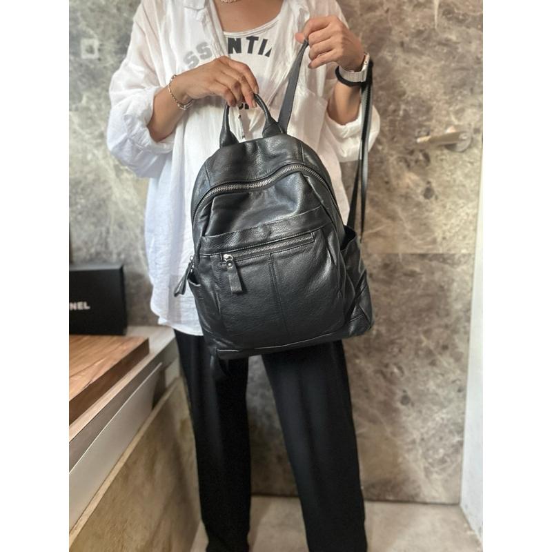 🔥 【🇰🇷 Tanned】|韓國 牛皮前拉鍊後背包👜正韓 真皮系列 牛皮皮革 電腦包 父親節禮物 男友禮物 真皮包-細節圖6