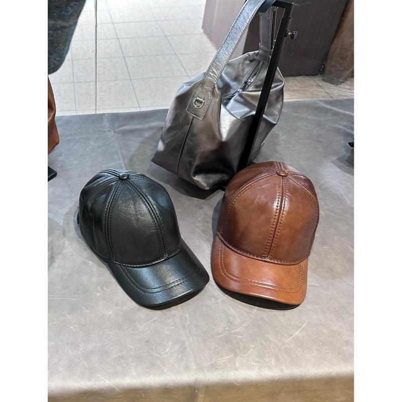 🔥 現貨【🇰🇷 Tanned】| 高階全植鞣羊皮真皮帽子🧢真皮系列 羊皮皮革 帽子 遮陽 復古 高品質帽-細節圖4
