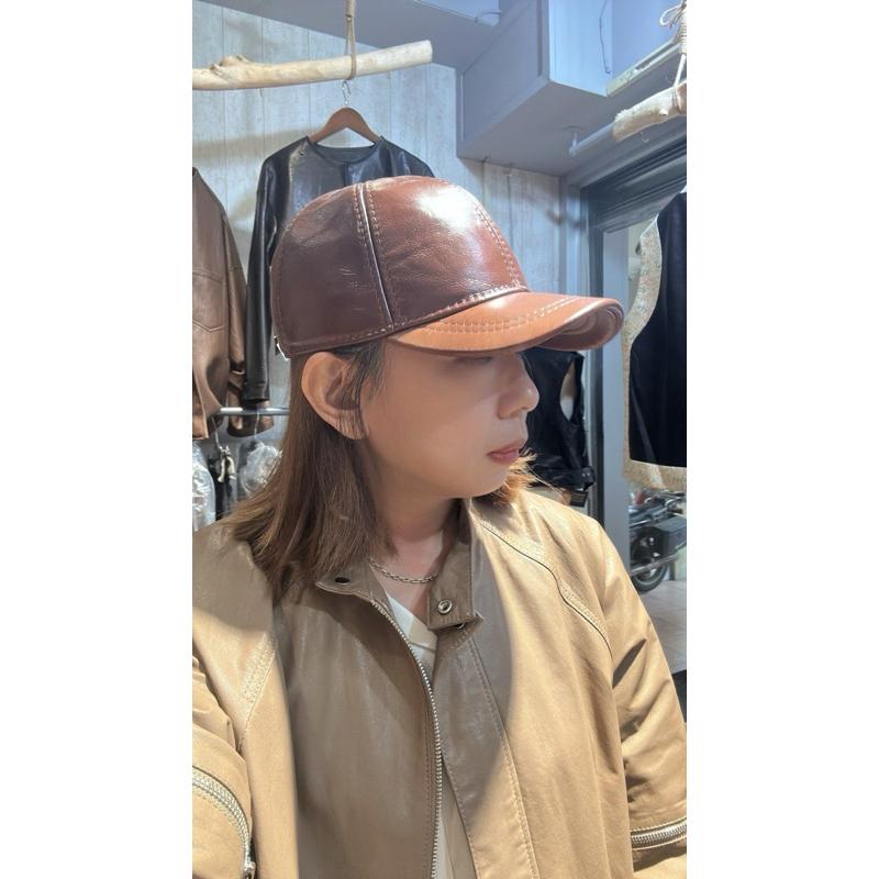 🔥 現貨【🇰🇷 Tanned】| 高階全植鞣羊皮真皮帽子🧢真皮系列 羊皮皮革 帽子 遮陽 復古 高品質帽-細節圖9