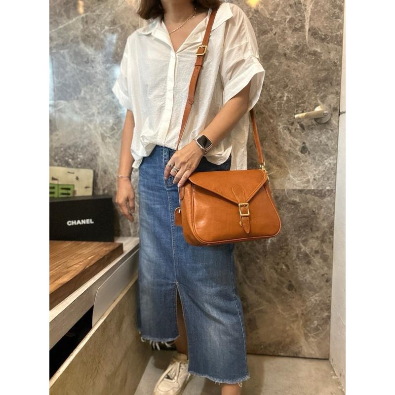 🔥 現貨【🇰🇷 Tanned】|韓國 2story信封蓋子英㒢斜背包👜正韓 真皮系列 牛皮皮革 公事包-細節圖7