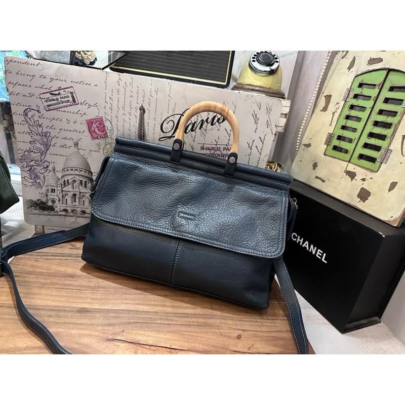 🔥 現貨【🇰🇷 Tanned】|韓國 木把牛皮質感手提包👜正韓 真皮系列 牛皮皮革 商務包 公事包 母親節禮物-細節圖2