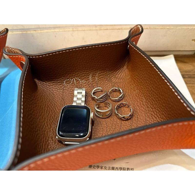 🔥 【🇰🇷 Tanned】【保固】| 牛皮雷射馬車扣子展示皮盤💼真皮系列 牛皮皮革 盤子 收納盤-細節圖5