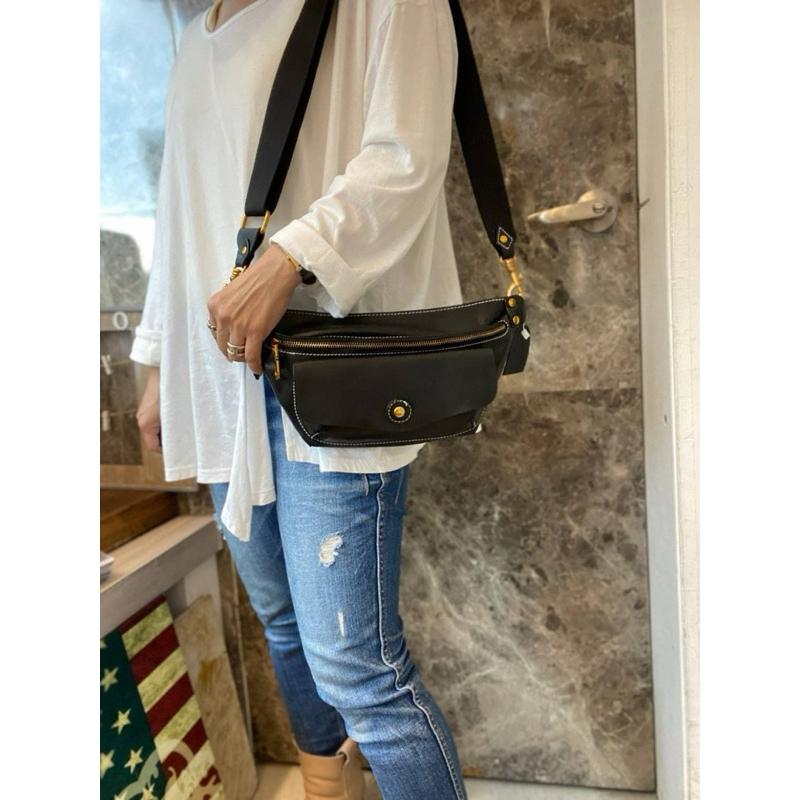 🔥 現貨【🇰🇷 Tanned】|韓國 2story前面磁扣口袋帶斜背胸包👜正韓 真皮系列 牛皮皮革 手機包 腰包 胸包-細節圖7