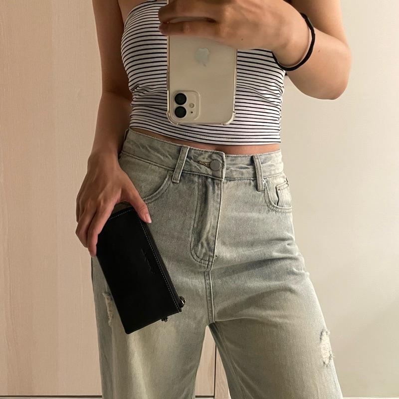 現貨🔥 【🇰🇷 Tanned】|韓國 2story質感超好的復古拉鍊手拿長夾👜正韓 真皮系列 牛皮皮革 復古包 零錢包-細節圖2