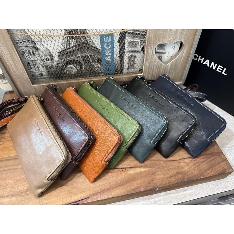 現貨🔥 【🇰🇷 Tanned】|韓國 2story質感超好的復古拉鍊手拿長夾👜正韓 真皮系列 牛皮皮革 復古包 零錢包-細節圖3