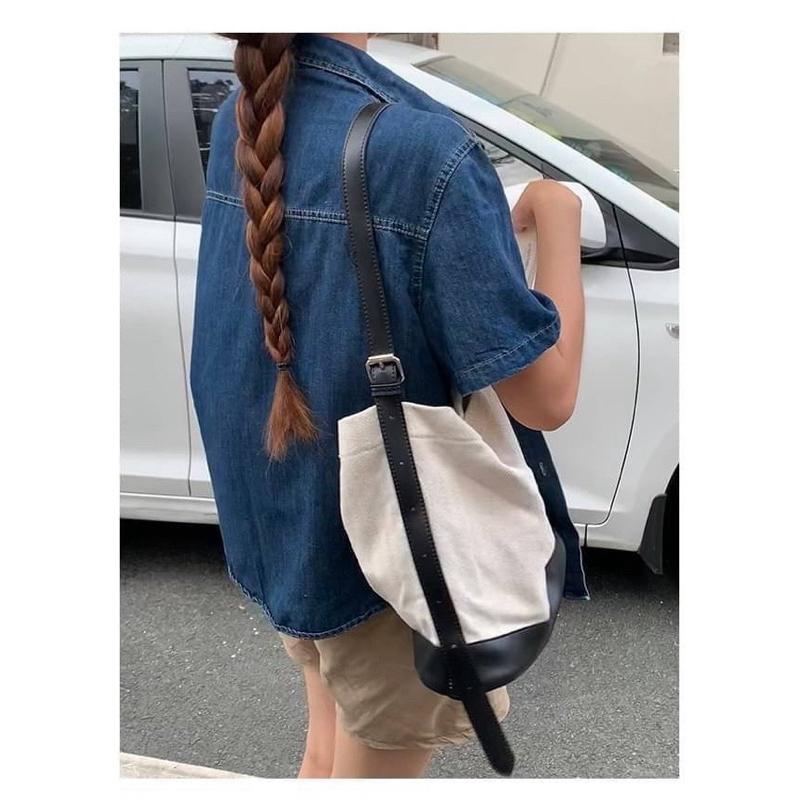 🔥 現貨【🇰🇷 Tanned】|韓國 水桶帆布包👜正韓 布包 學生包 閨蜜包 約會包 生日禮物包-細節圖7