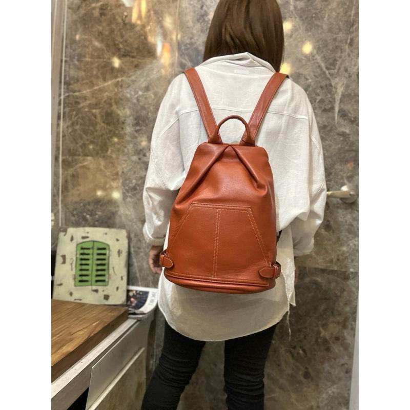 🔥 現貨【🇰🇷 Tanned】|韓國 牛皮防盜拉鍊後背包👜正韓 真皮系列 牛皮皮革 男友禮物 父親節禮物 斜背包-細節圖6