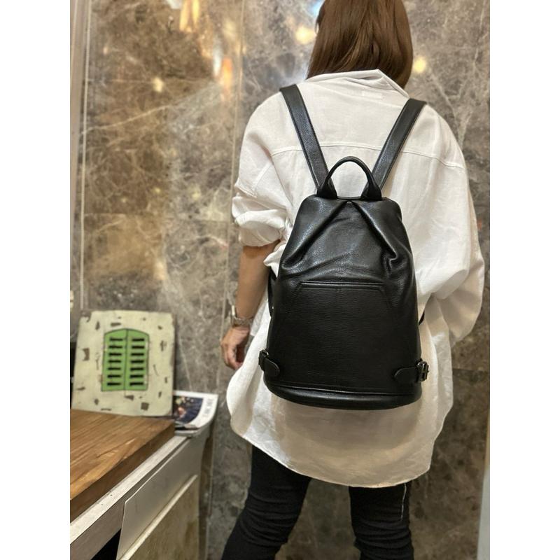 🔥 現貨【🇰🇷 Tanned】|韓國 牛皮防盜拉鍊後背包👜正韓 真皮系列 牛皮皮革 男友禮物 父親節禮物 斜背包-細節圖9