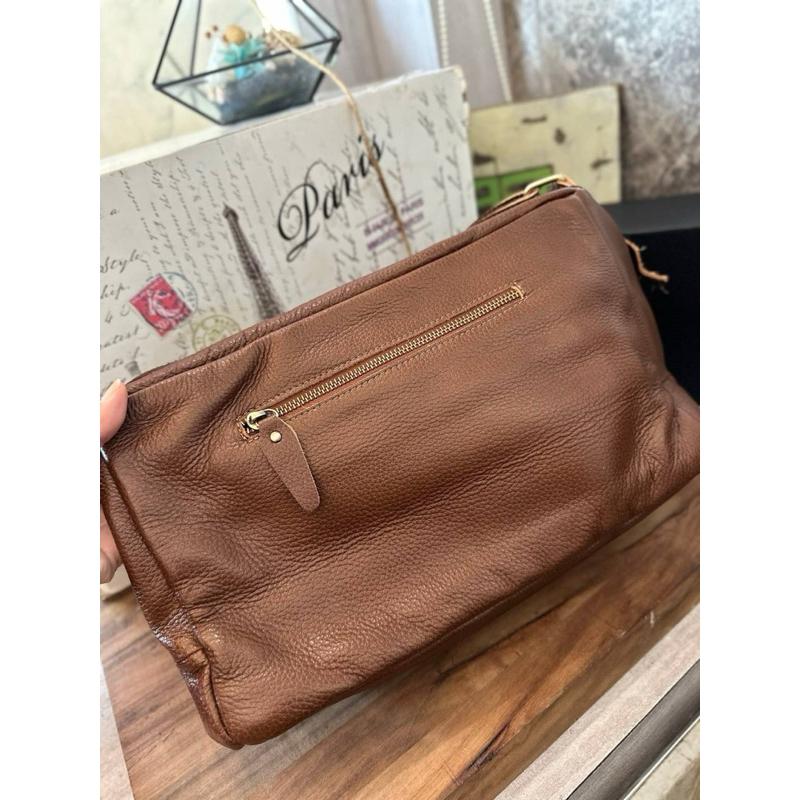 🔥 現貨【🇰🇷 Tanned】|韓國 牛皮系列特殊造型前拉鍊方盒子側背包👜正韓 真皮系列 牛皮皮革 公事包 品味包-細節圖9