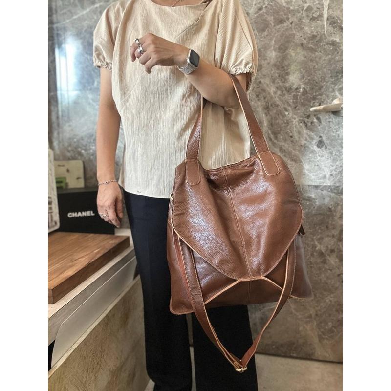 🔥 現貨【🇰🇷 Tanned】|韓國 牛皮系列特殊造型後拉鍊側背包👜正韓 真皮系列 牛皮皮革 復古包 耐用包 高品質平替-細節圖4