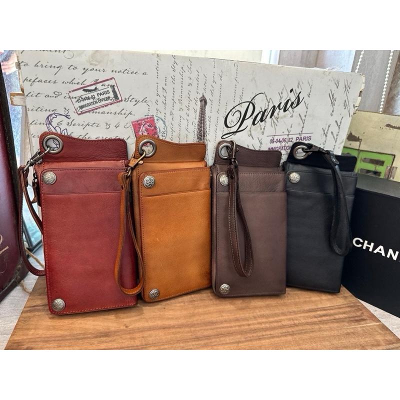 🔥 現貨【🇮🇹Tanned】|義大利 植鞣牛皮材質復古長假👜真皮系列 牛皮皮革 母親節禮物 週年禮物 手機包 長輩禮物-細節圖2