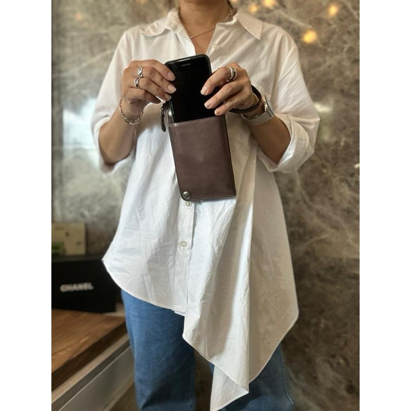 🔥 現貨【🇮🇹Tanned】|義大利 植鞣牛皮材質復古長假👜真皮系列 牛皮皮革 母親節禮物 週年禮物 手機包 長輩禮物-細節圖5