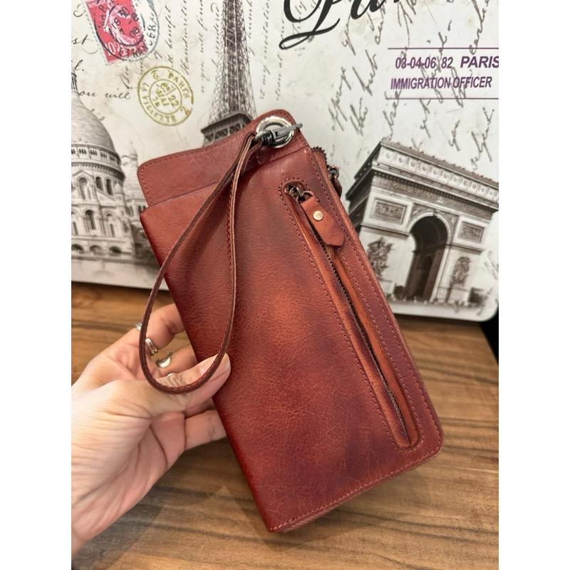 🔥 現貨【🇮🇹Tanned】|義大利 植鞣牛皮材質復古長假👜真皮系列 牛皮皮革 母親節禮物 週年禮物 手機包 長輩禮物-細節圖7