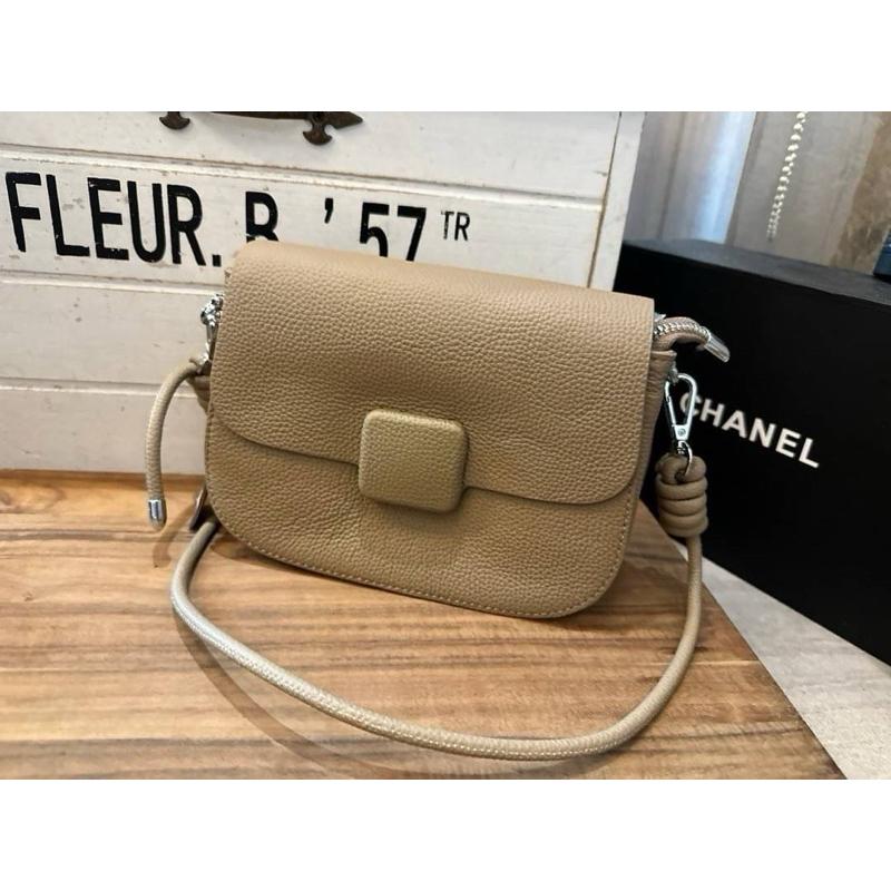 🔥 現貨【🇰🇷 Tanned】|韓國 牛皮蓋子多層斜背包👜正韓 真皮系列 牛皮皮革 化妝包 高品質穿搭包-細節圖5