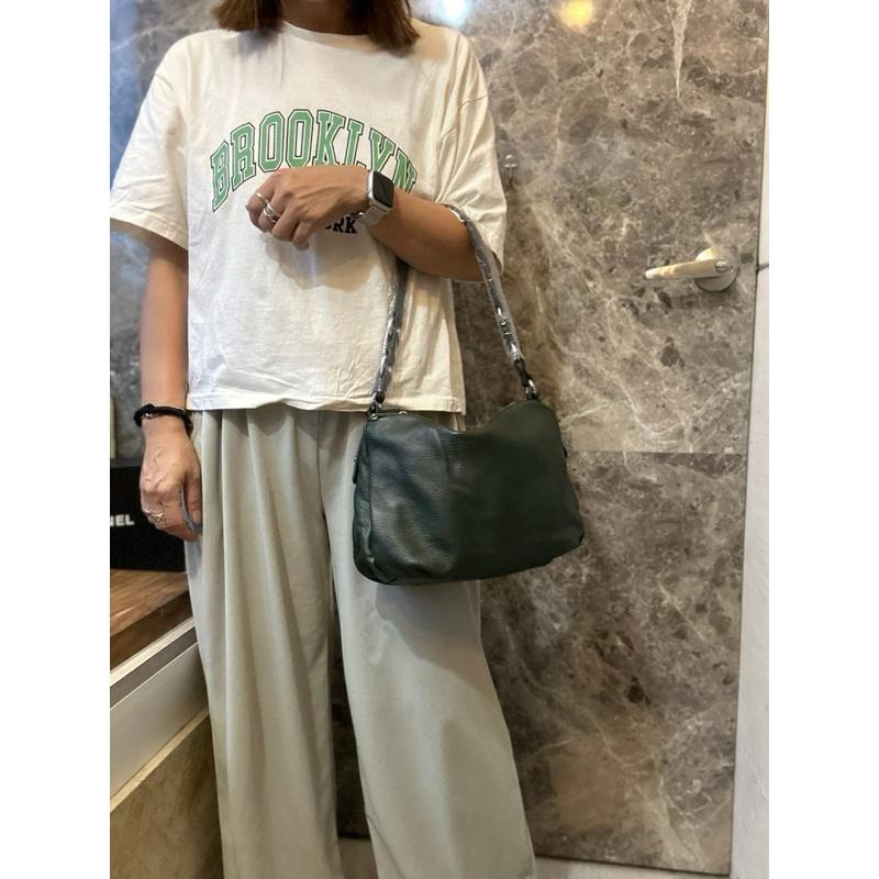 🔥 現貨【🇰🇷 Tanned】|韓國 雙層拉鍊牛皮側背包👜正韓 真皮系列 牛皮皮革 化妝包 母親節禮物 約會包 穿搭包-細節圖2