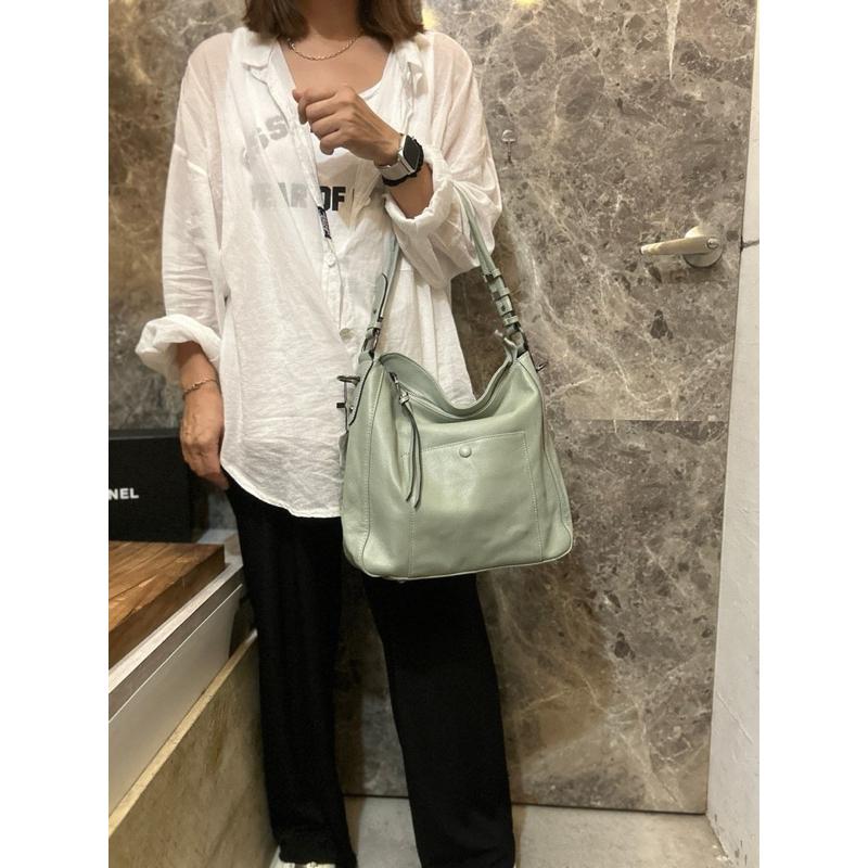 🔥 現貨【🇰🇷 Tanned】| 韓國 前皮扣口袋牛皮側背包👜正韓 真皮系列 牛皮皮革 母親節禮物 女友禮物 旅遊包-細節圖6