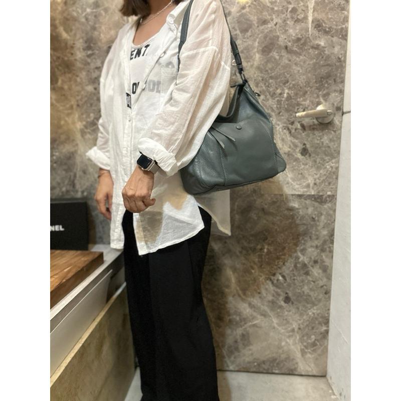 🔥 現貨【🇰🇷 Tanned】| 韓國 前皮扣口袋牛皮側背包👜正韓 真皮系列 牛皮皮革 母親節禮物 女友禮物 旅遊包-細節圖9