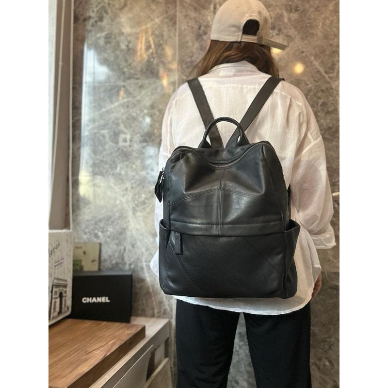 🔥 現貨【🇰🇷 Tanned】|韓國 牛皮ㄇ型型拉鍊後背包👜正韓 真皮系列 牛皮皮革 父親節禮物 男友禮物 週年禮物-細節圖2