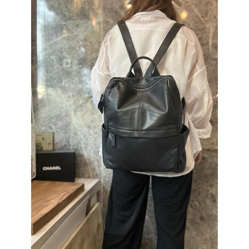🔥 現貨【🇰🇷 Tanned】|韓國 牛皮ㄇ型型拉鍊後背包👜正韓 真皮系列 牛皮皮革 父親節禮物 男友禮物 週年禮物-細節圖3