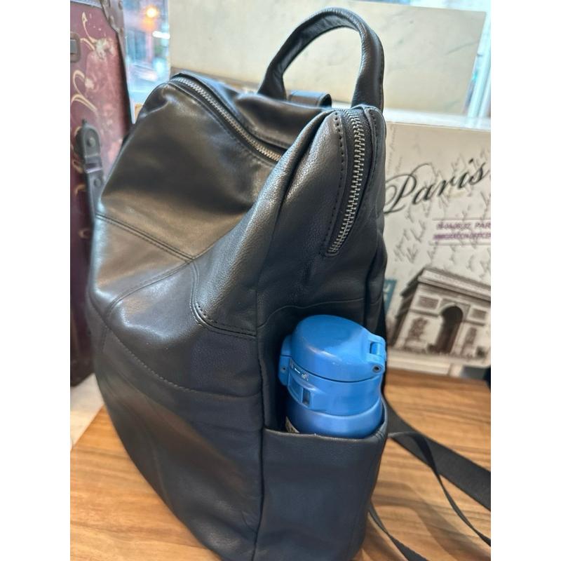 🔥 現貨【🇰🇷 Tanned】|韓國 牛皮ㄇ型型拉鍊後背包👜正韓 真皮系列 牛皮皮革 父親節禮物 男友禮物 週年禮物-細節圖8