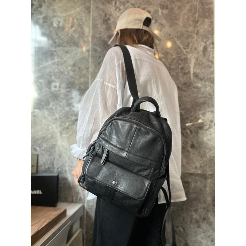 🔥 現貨【🇰🇷 Tanned】|韓國 牛皮前蓋子口袋拉鍊後背包👜正韓 真皮系列 牛皮皮革 父親節禮物 男友禮物 週年禮物-細節圖5