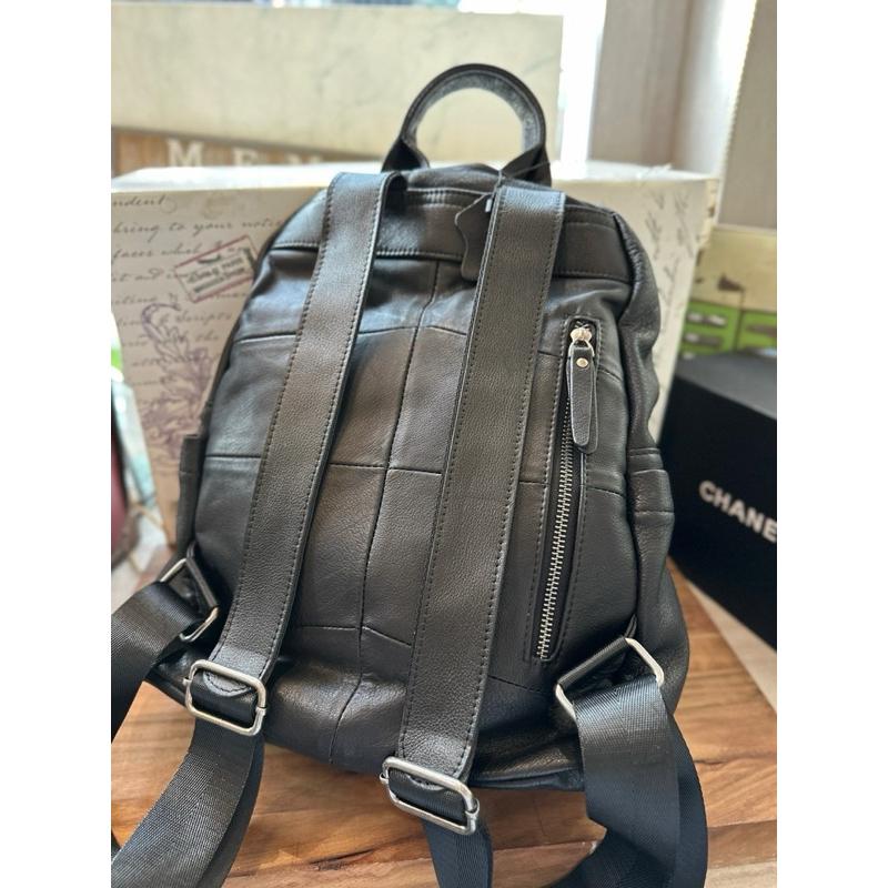 🔥 現貨【🇰🇷 Tanned】|韓國 牛皮前蓋子口袋拉鍊後背包👜正韓 真皮系列 牛皮皮革 父親節禮物 男友禮物 週年禮物-細節圖7