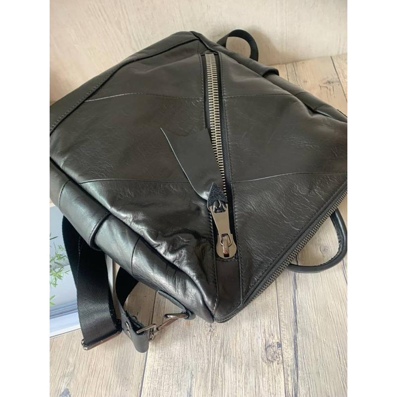 🔥 限量現貨【🇰🇷 Tanned】|韓國 方胖子牛皮後背包🎒正韓 真皮系列 牛皮皮革 精品包 手提包 側背包 出國旅遊包-細節圖8