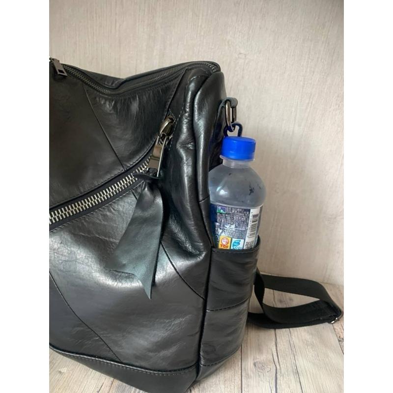 🔥 限量現貨【🇰🇷 Tanned】|韓國 方胖子牛皮後背包🎒正韓 真皮系列 牛皮皮革 精品包 手提包 側背包 出國旅遊包-細節圖9