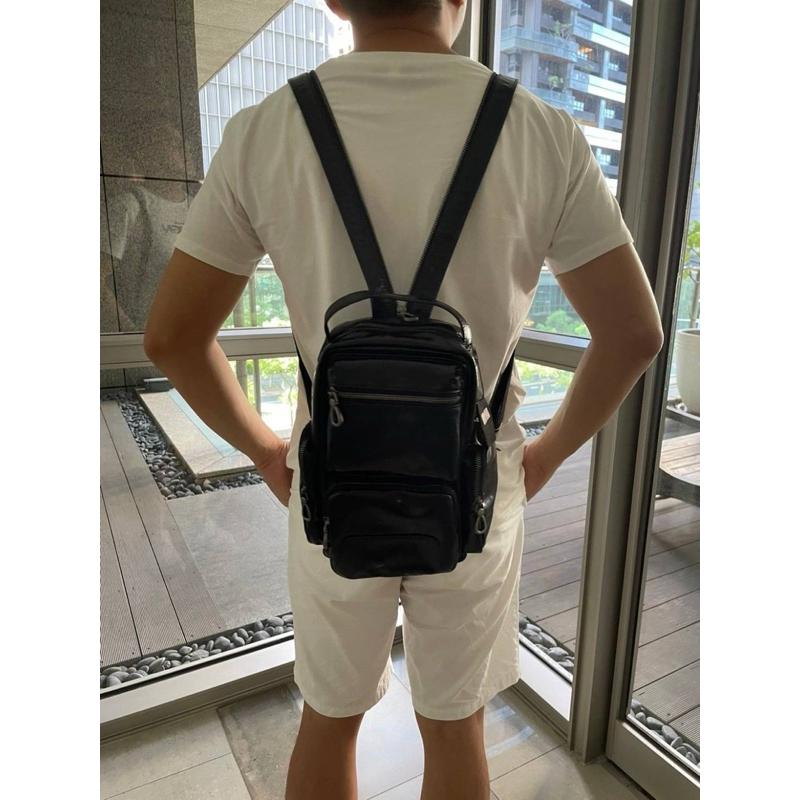 🔥 現貨【🇰🇷 Tanned】|韓國 頭層牛皮多功能胸包/後背包👜正韓 真皮系列 牛皮皮革 父親節禮物 生日禮物 發財包-細節圖6
